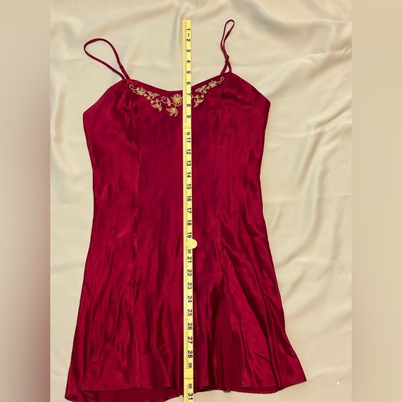 Vintage Victoria’s Secret 100% Silk Golden Embroidered Mini Slip Dress - S - Picture 11 of 11